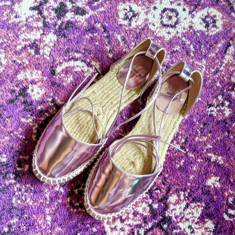 Frances Valentine Metallic Pink Espadrilles 39